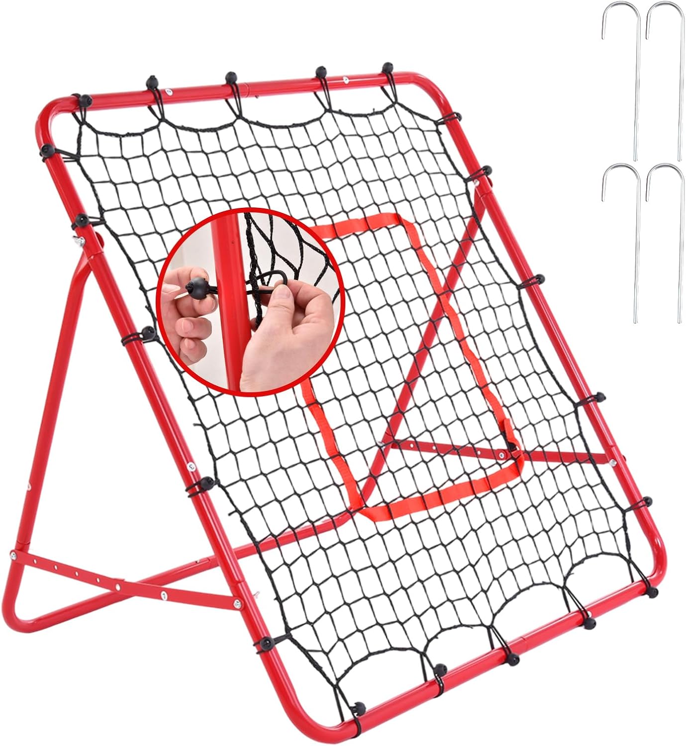 3.3x3.3FT Volleyball Rebounder Net, Foldable Football Soccer Pitchback, Precision Target Ribbon, 3x5-Angle Rapid Adjustments, Easy Setup for Baseball Softball & Multi-Sport Practice
