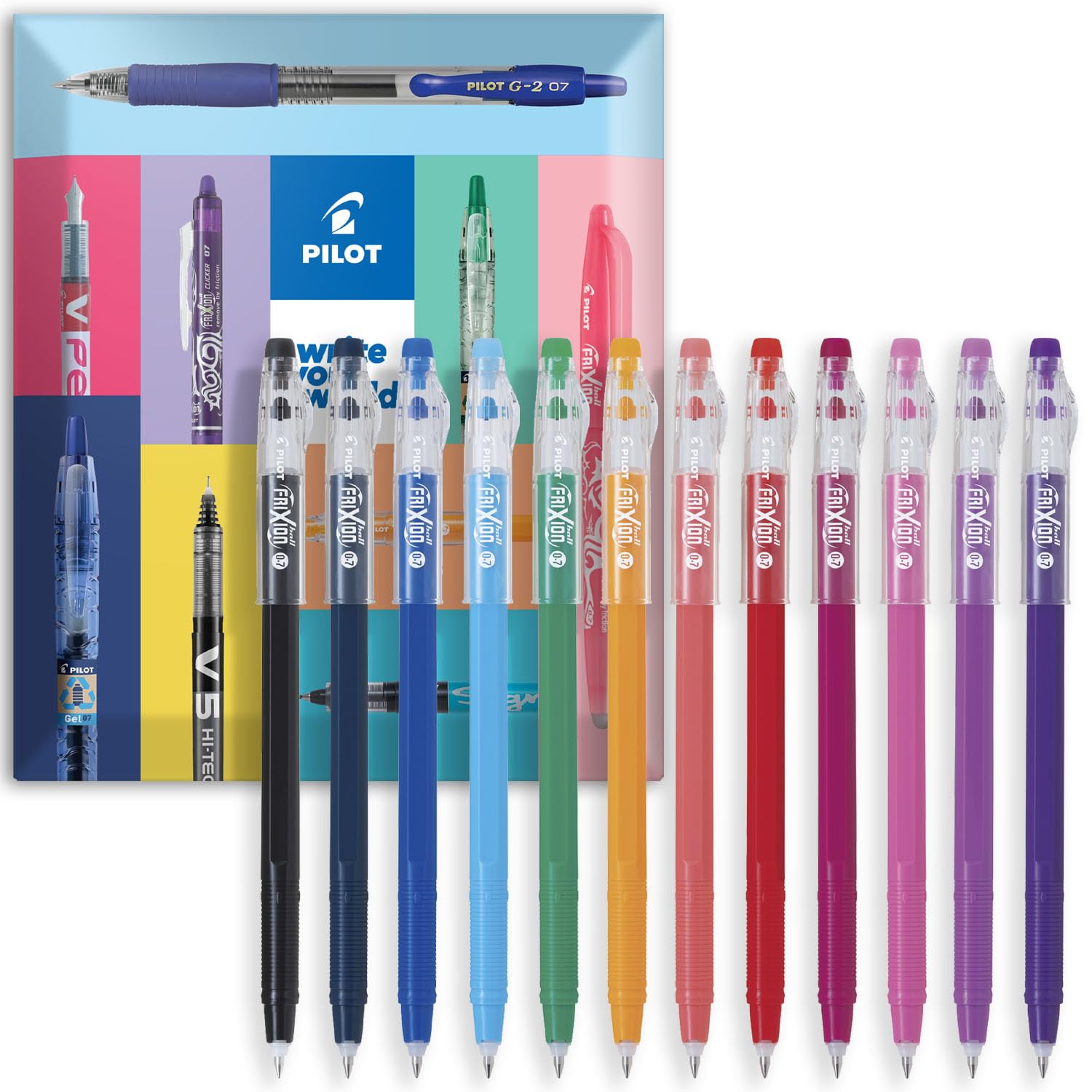 PILOT FriXion - Bolígrafo de tinta borrable, 0,7 mm, tinta de gel, 12 unidades