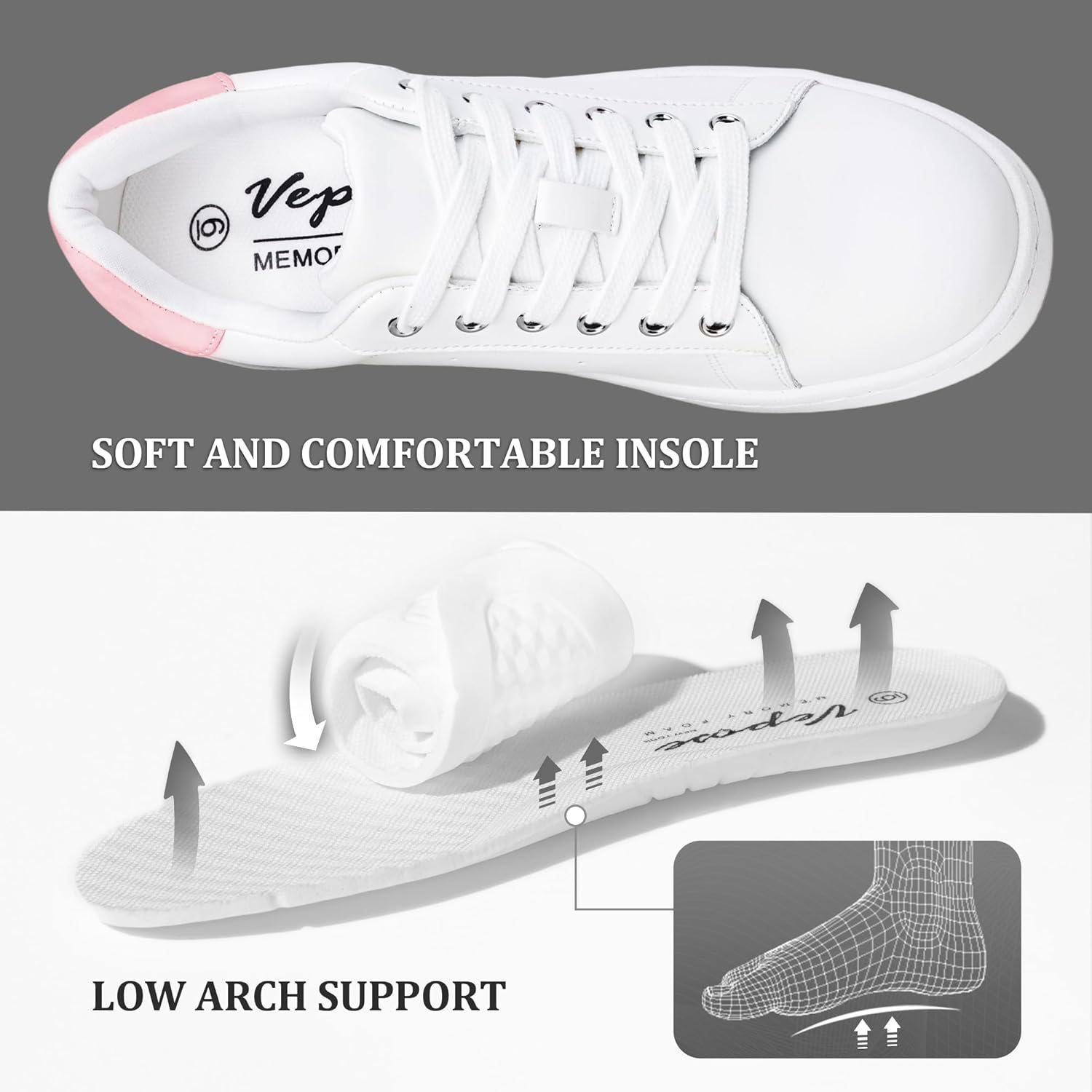 Vepose Women's Fashion Sneakers Casual Shoes Comfortable Dress Sneaker 2.0 - Image 4
