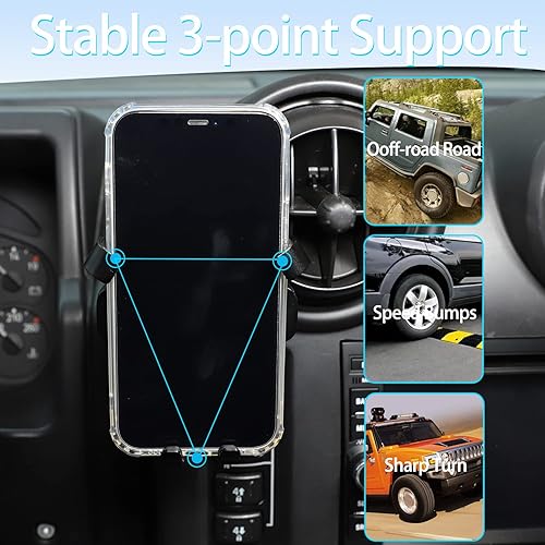 Miniatura 6 de Lcojicep Soporte para teléfono de coche compatible con Hummer H2 2003-2007, accesorios de montaje de teléfono para todos los teléfonos móviles