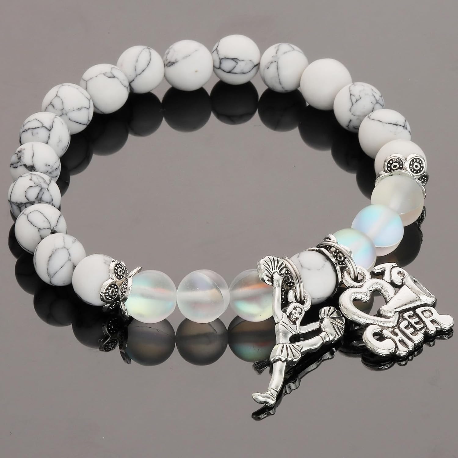 HUTIMY Cheer Bracelet Beads Bracelets Gifts Ideas for Cheer Team Jewelry Teens Cheerleading Bracelet - Image 3