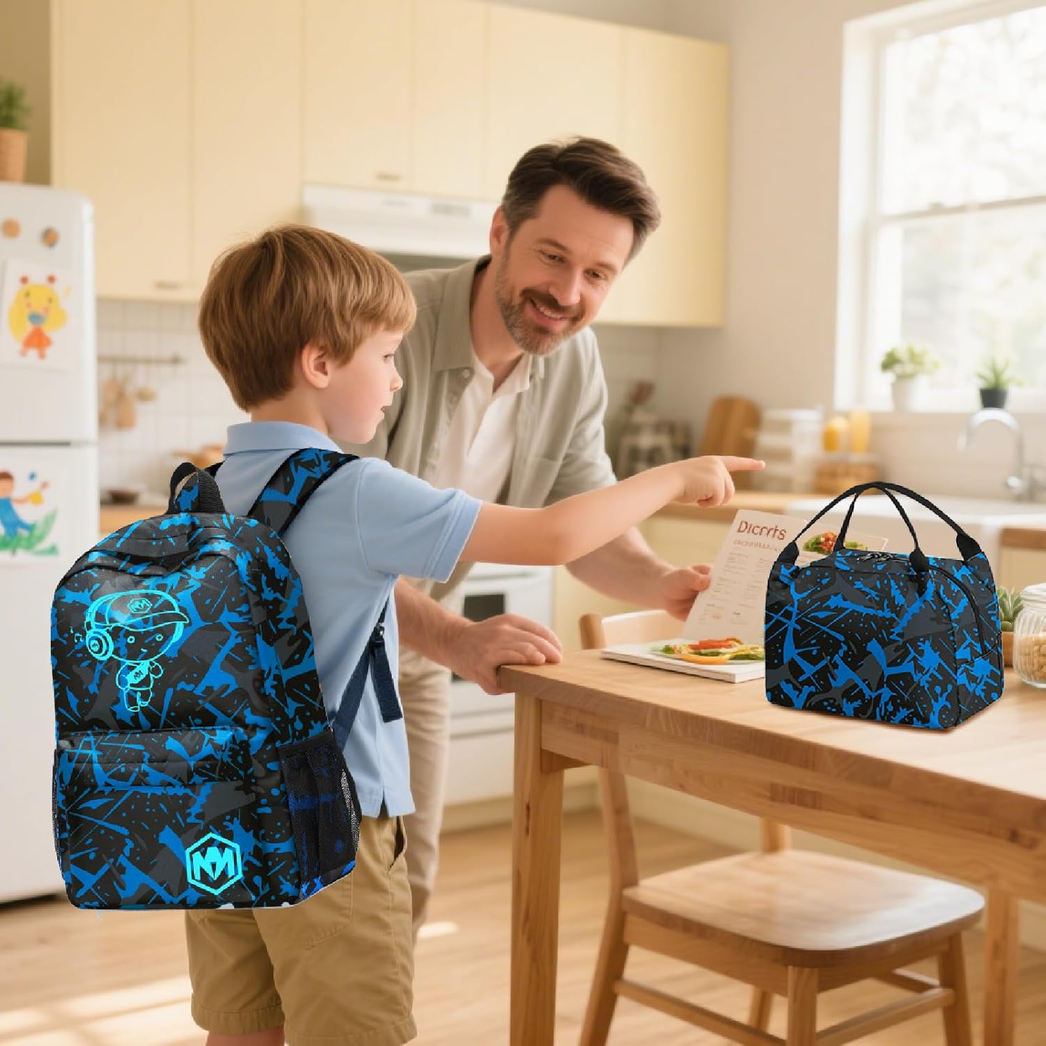 Bluboon School Backpack for Boys Teens Bookbag Travel Daypack Kids Girls Lunch Bag Pencil Case - Image 7