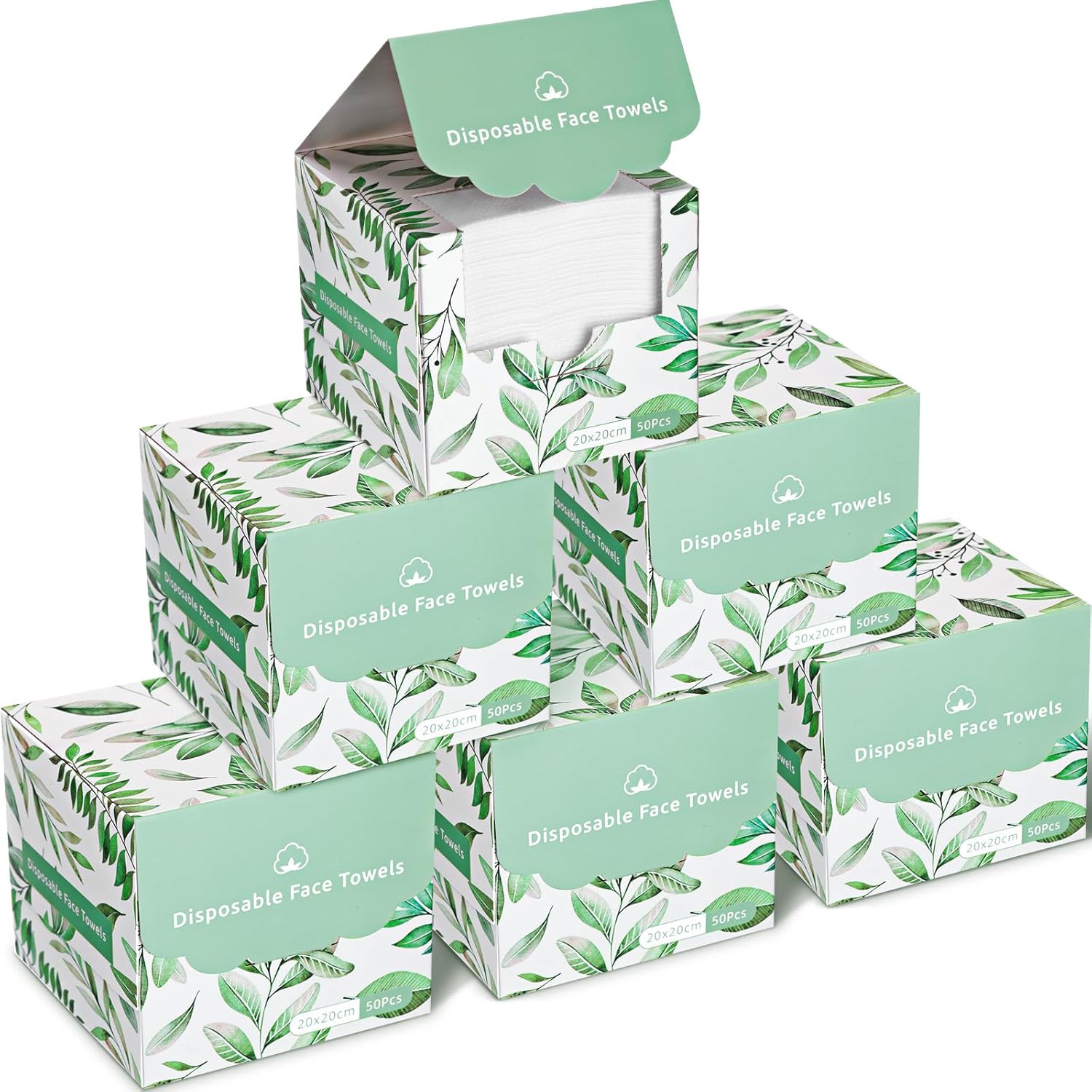 Preboun 6 Pack Disposable Face Towel Dry Face Wipes Soft