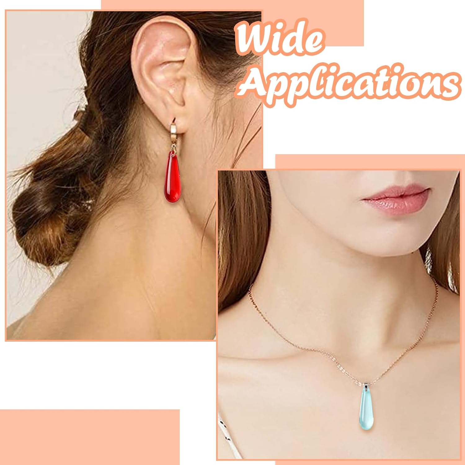 DanLingJewelry 100Pcs Random Color Glass Teardrop Pendants Long Drop Beads Crystal Clear Dangle Charms for Jewelry Making Necklace Bracelet Earrings - Image 7