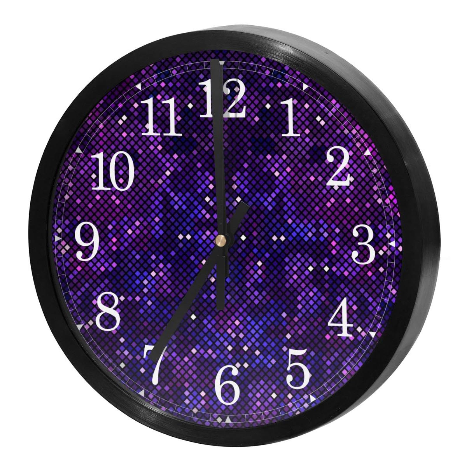 Horloge murale silencieuse violette à quartz pour la cuisine et le bureau