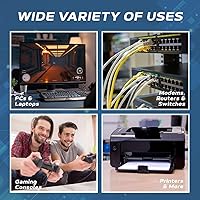 Vista 5 de Cables Direct Online Paquete de 2 - Cable de conexión Ethernet de red Cat5e de 1.5 pies, cable de Internet de 350 MHz, compatible con versiones