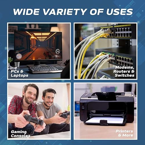 Miniatura 5 de Cables Direct Online Cable de conexión Ethernet de red Cat5e de 30 pies, cable de Internet de 350 Mhz, compatible con PC, laptop, módem, enrutador,