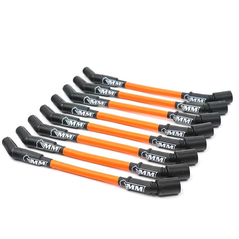 Jogo de cabos de vela Michigan Motorsports 10 mm para motores LS Truck/SUV laranja – 8 unidades