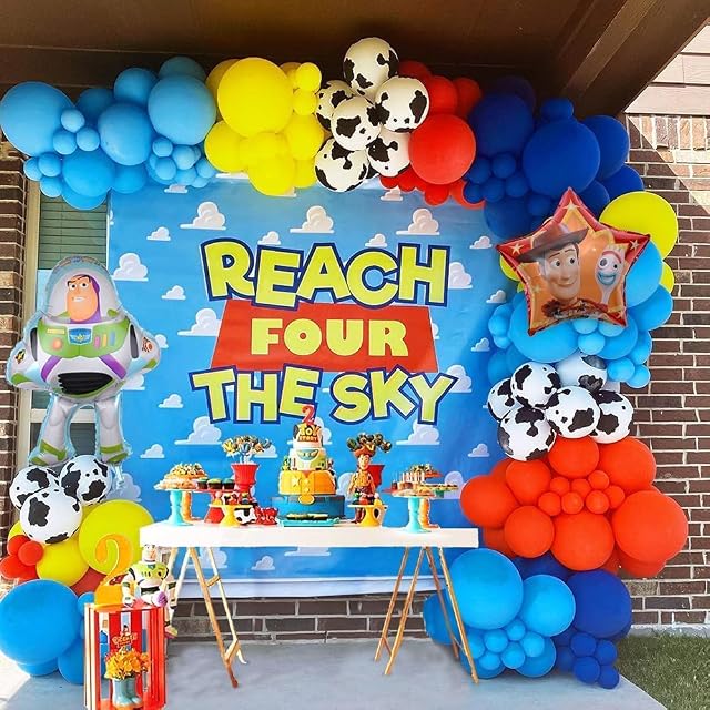 Toy Story Party Supplies-155 Pcs of Toy Story Balloon Garland Set Toy Story Aluminum Film Balloon Latex Balloon for Kid's Party,Shower,Celebration