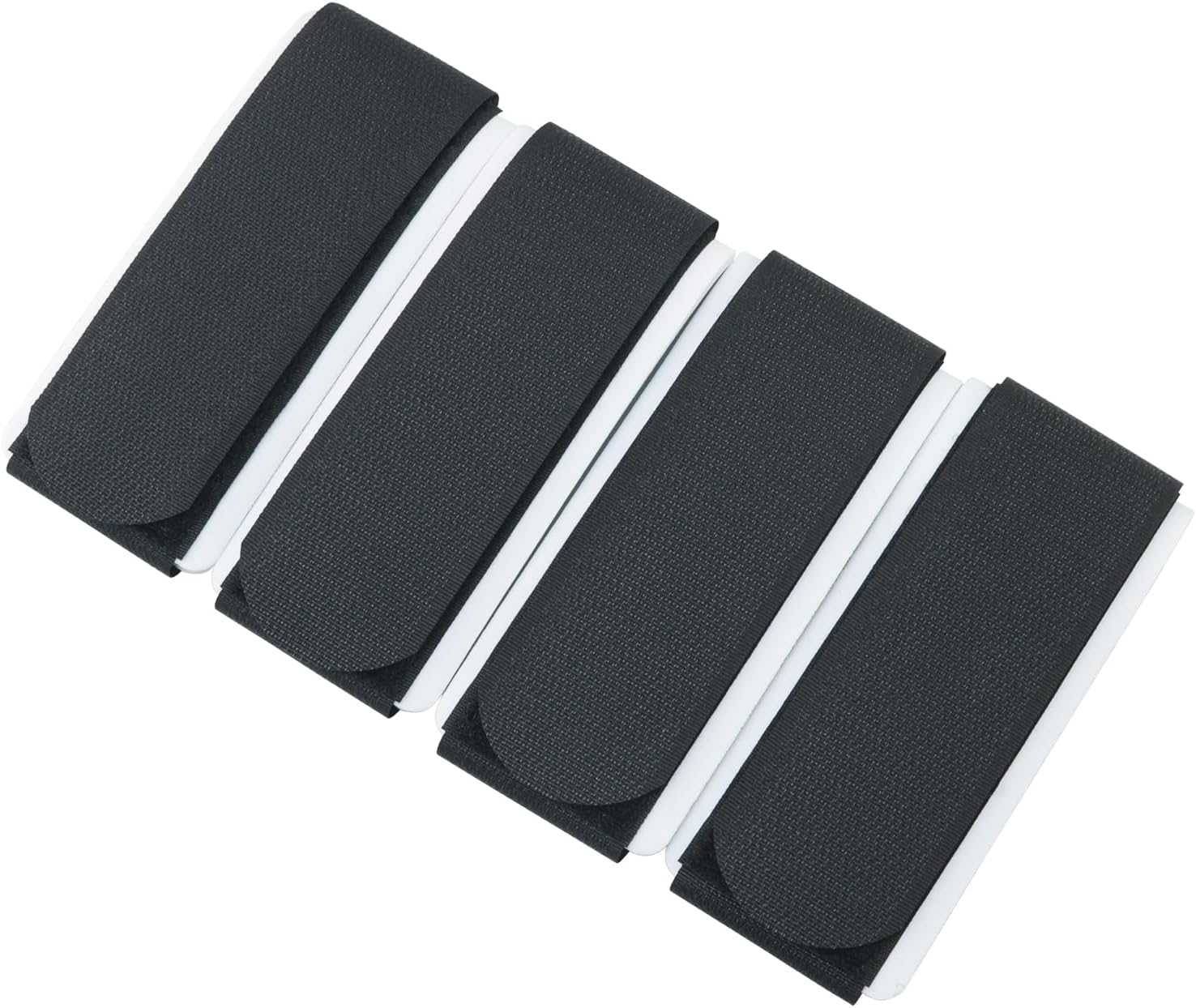 4PCS Ski Bindings Nylon Ski Bindings Ski Stickers Velcro Bindings Ski Strap Fasteners Adjustable Carrying Strap Ski Wrap for Skis Ski Poles Black