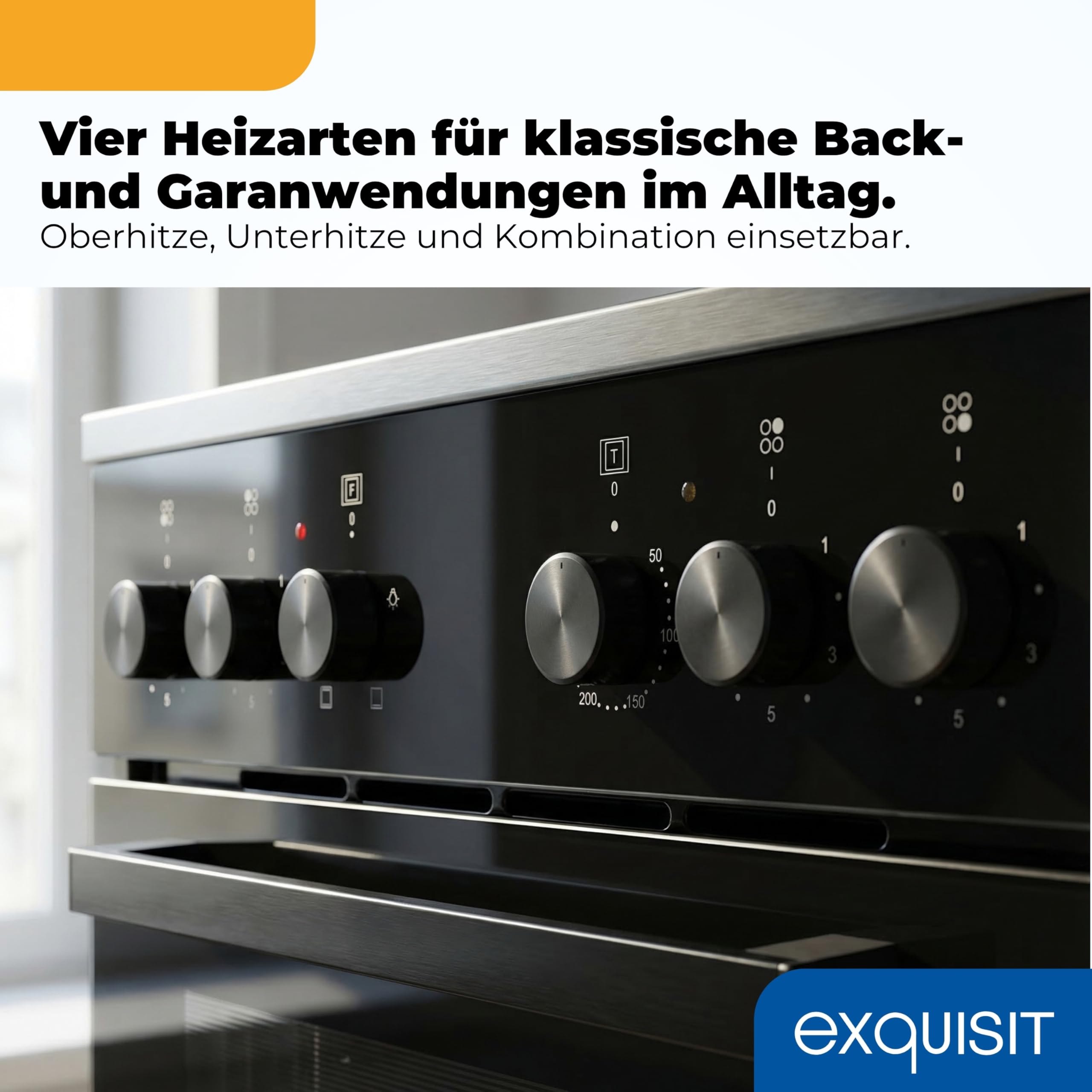 Exquisit Herd-Set Glaskeramikkochfeld Energieklasse A 59 l Backofen 4 Strahlungskochzonen Schwarz