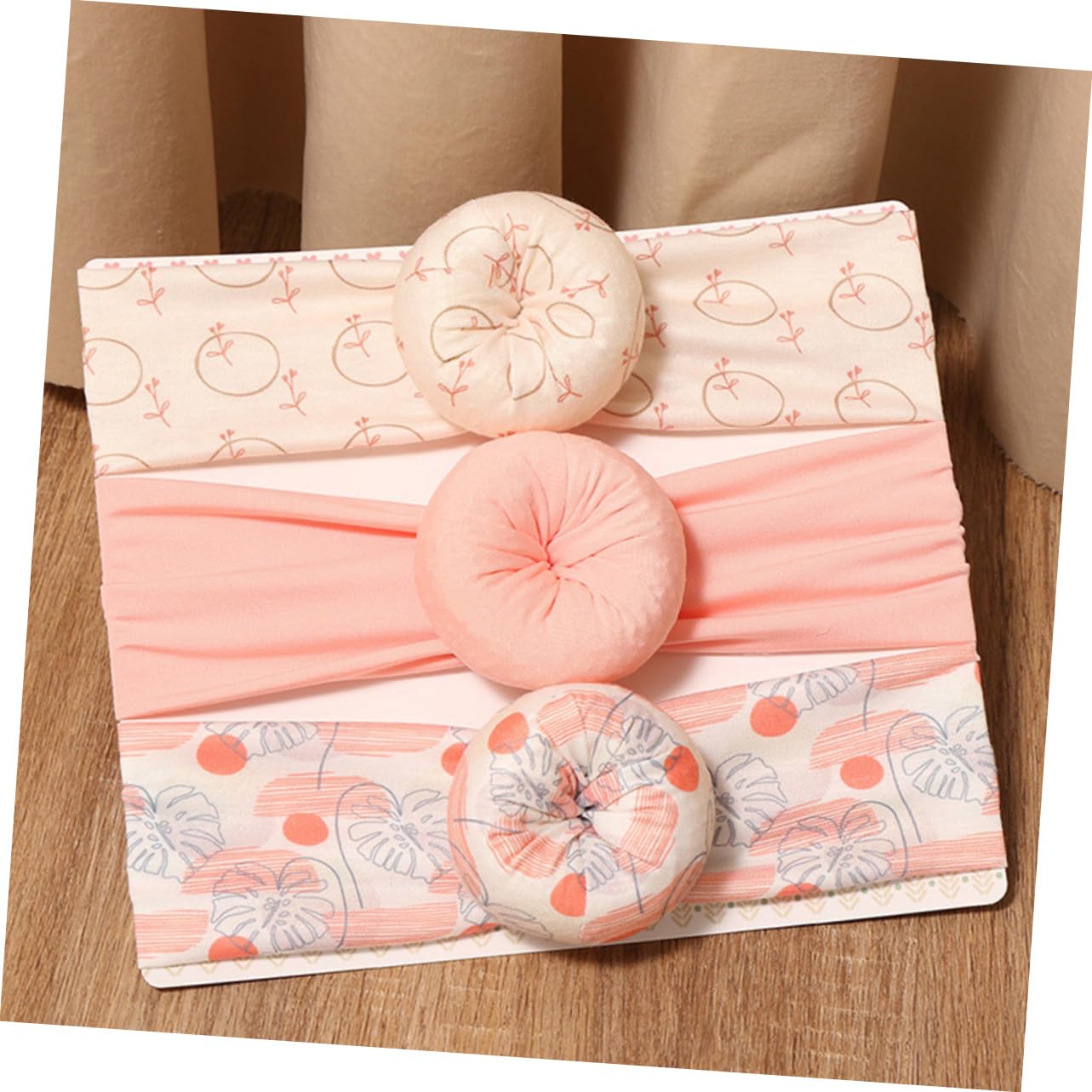 ibasenice 4 Sets Süßes Baby-donuts-stirnband Für Neugeborene Mädchen Geknotete Wraps Haarband Aus Weicher Baumwolle Zubehör Für Kleinkinder 3 Stück X 4