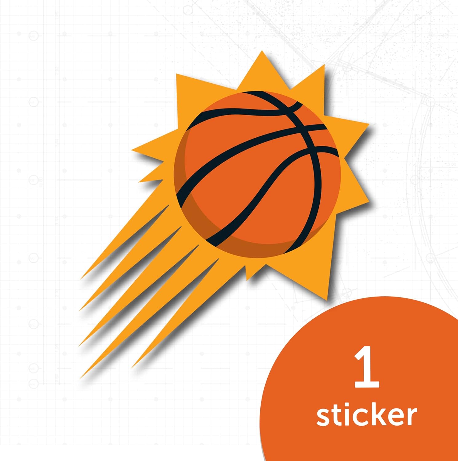 Desert Cactus Phoenix Suns Sticker NBA Officially Licensed Vinyl Decal Laptop Water Bottle Car Scrapbook (Individual 1)