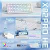 ATTACK SHARK X82PRO HE 75% Kablosuz Gaming Klavye – Hall Effect Manyetik Switch, Rapid Trigger, 0.01mm Ayarlanabilir Tepki Noktası, 8K Polling Rate, Hot-Swap, RGB – PC Oyuncuları (White Contour Line)