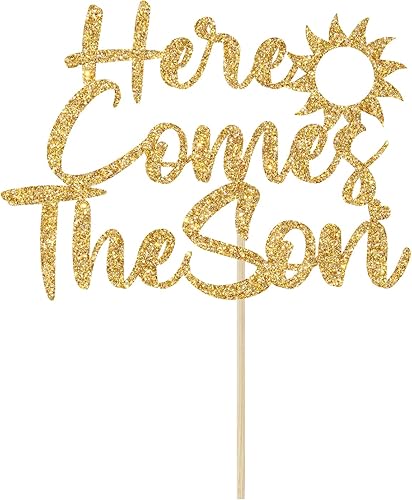 Miniatura 5 de Here Comes The Son - Decoración para pastel de baby shower con temática de sol - Welcome Little Sunshine, decoración de fiesta de baby shower con