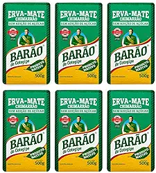 Barão de Cotegipe, Kit 6 Erva Mate Nativa Sabor Fresco 500g cada Vácuo Barão