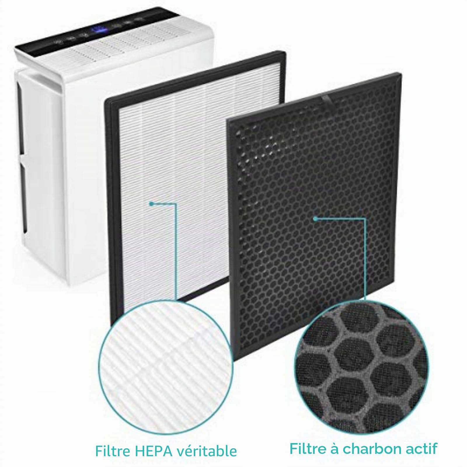 KEEPOW 2 set HEPA Filtres de Remplacement pour LEVOIT LV-PUR131