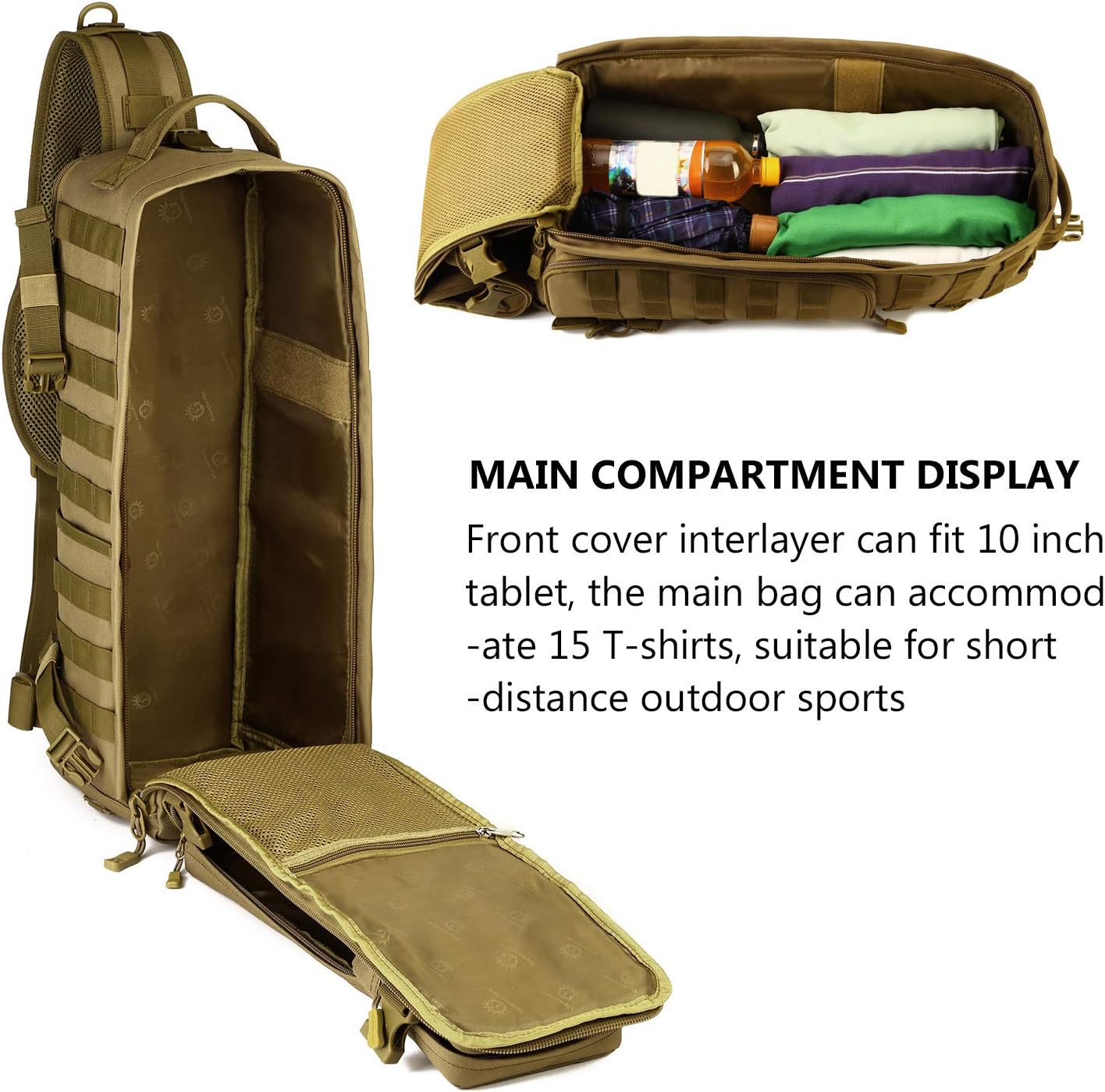 Protector Plus Tactical Sling Bag Military MOLLE Crossbody Pack (Patch Included) - Image 6