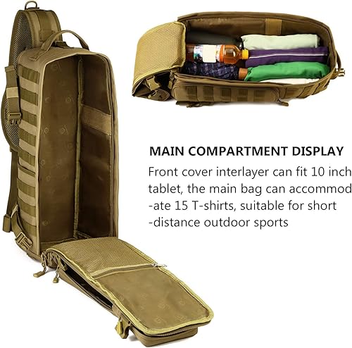 Miniatura 6 de Protector Plus Mochila táctica militar MOLLE Crossbody Pack (incluye paquete)