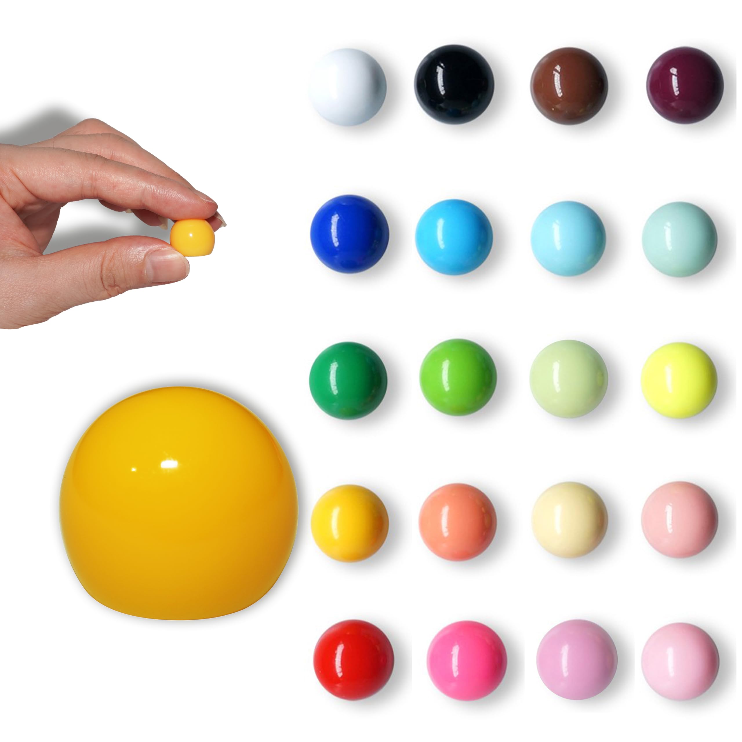 VNthings Fridge Magnets Spherical Muliticolor Refrigerator Office Magnets for Calendars Whiteboards Maps Resin Fun Decorative Decoration 20 Pack