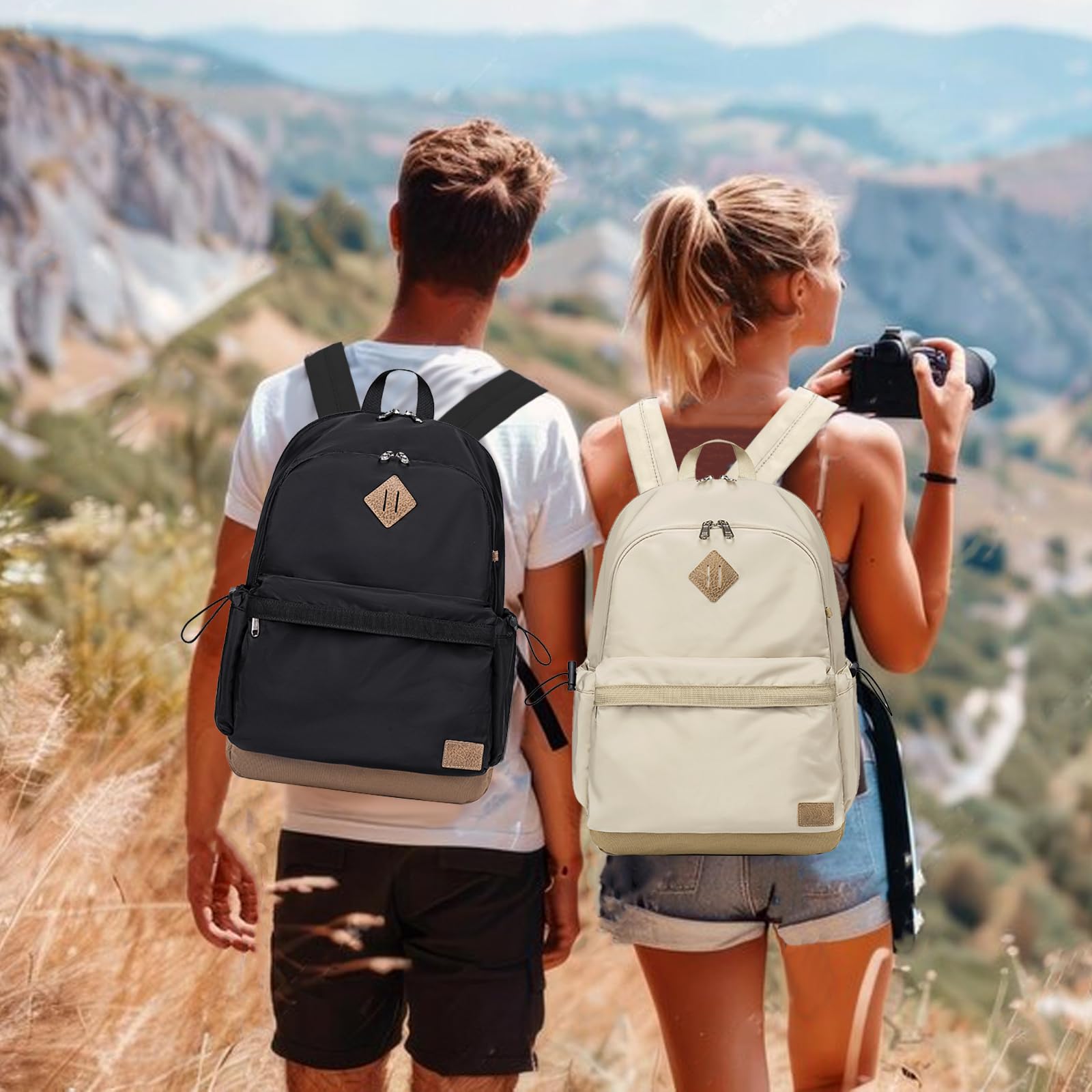 CAMTOP Backpack for School Water Resistant Kids Bookbag Fits 17 Inch Laptop Lightweight Casual Daypack Backpacks for College, Work, Travel (Khaki)