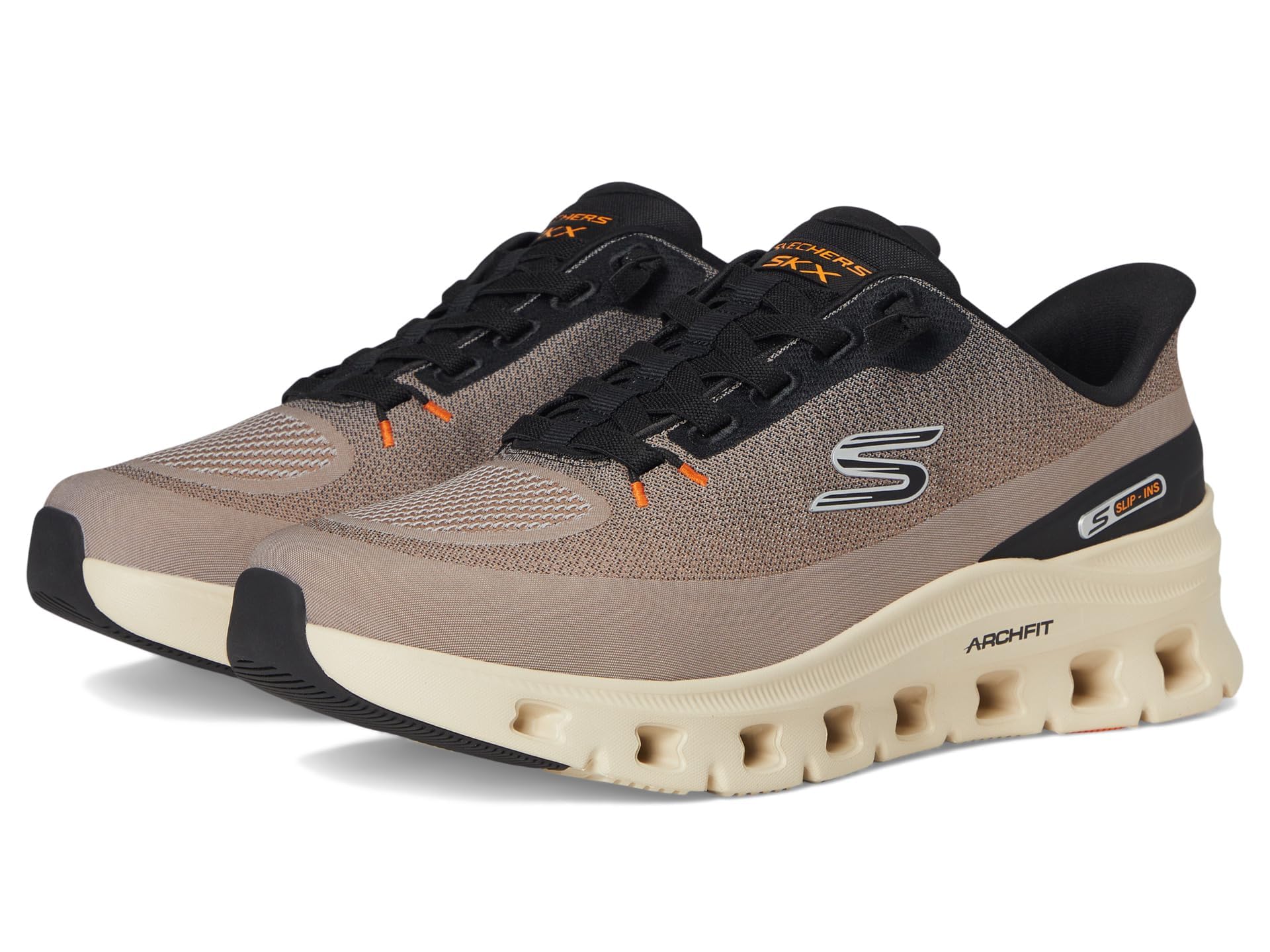 Skechers Arch Fit Glide-Step Pro Herren-Schlupfschuh, Taupe/Schwarz, 9 Wide