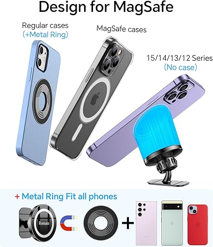 Miniatura 7 de Soporte magnético para teléfono para iPhone MagSafe en el salpicadero, imanes fuertes soporte magnético para teléfono para automóvil rotación de