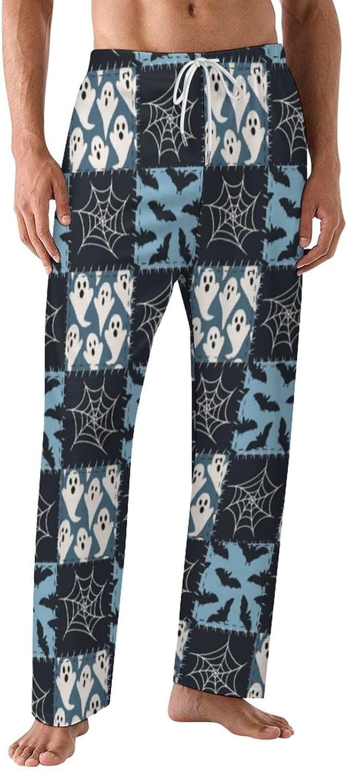 Cow Skin Pattern Mens Pajama Pants Bottoms Sleep Lounge Sleepwear Trousers with Pockets