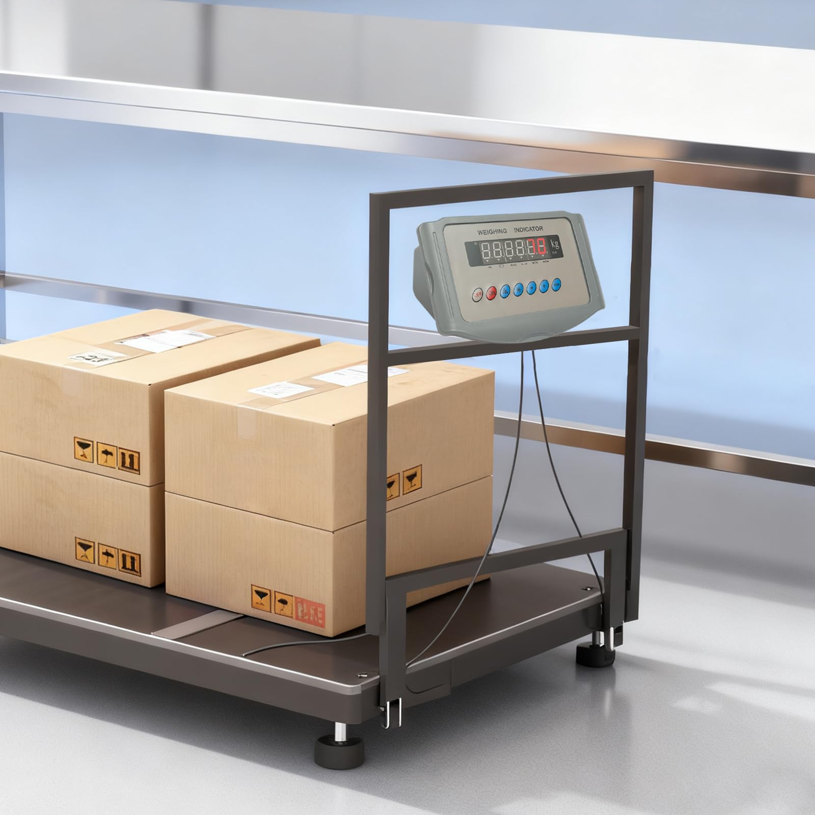 Viehwaage mit Hochpräziser LED Anzeige 2T / 4400 LBS Hochpräzise Digitale Plattformwaage für Pakete, Gepäck, Lagerhaus Waagen Set