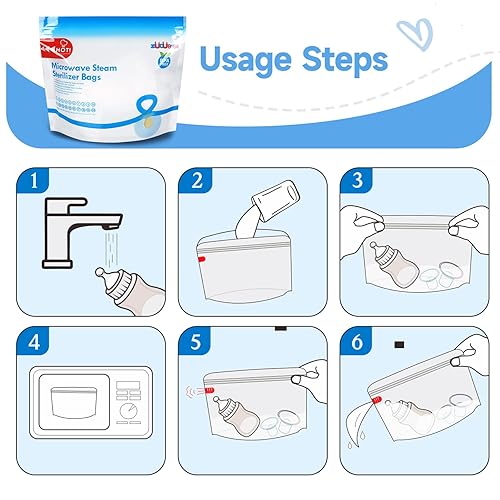 Miniatura 7 de Bolsas esterilizadoras de vapor de microondas 12pc para biberones, chupetes,