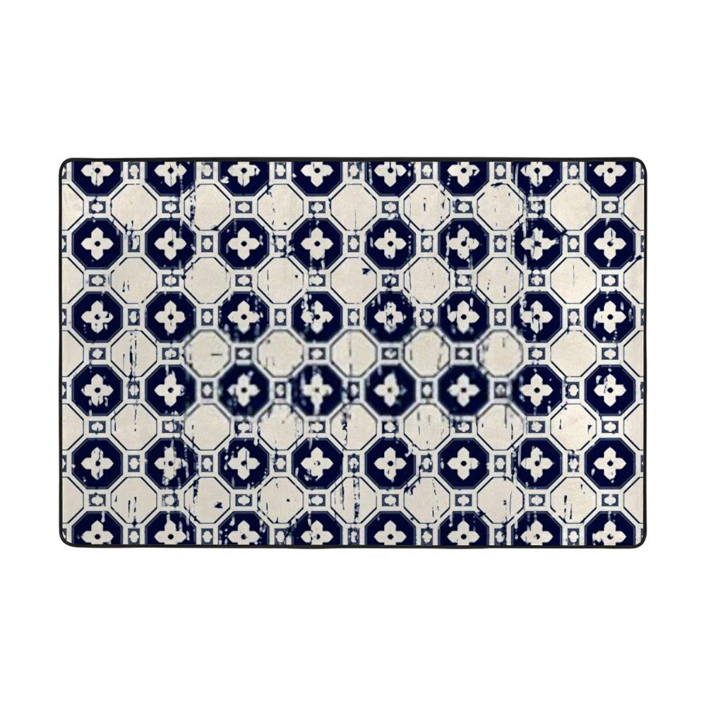 Tapis vintage polygone en velours corail doux pour salon 60 x 39 inch