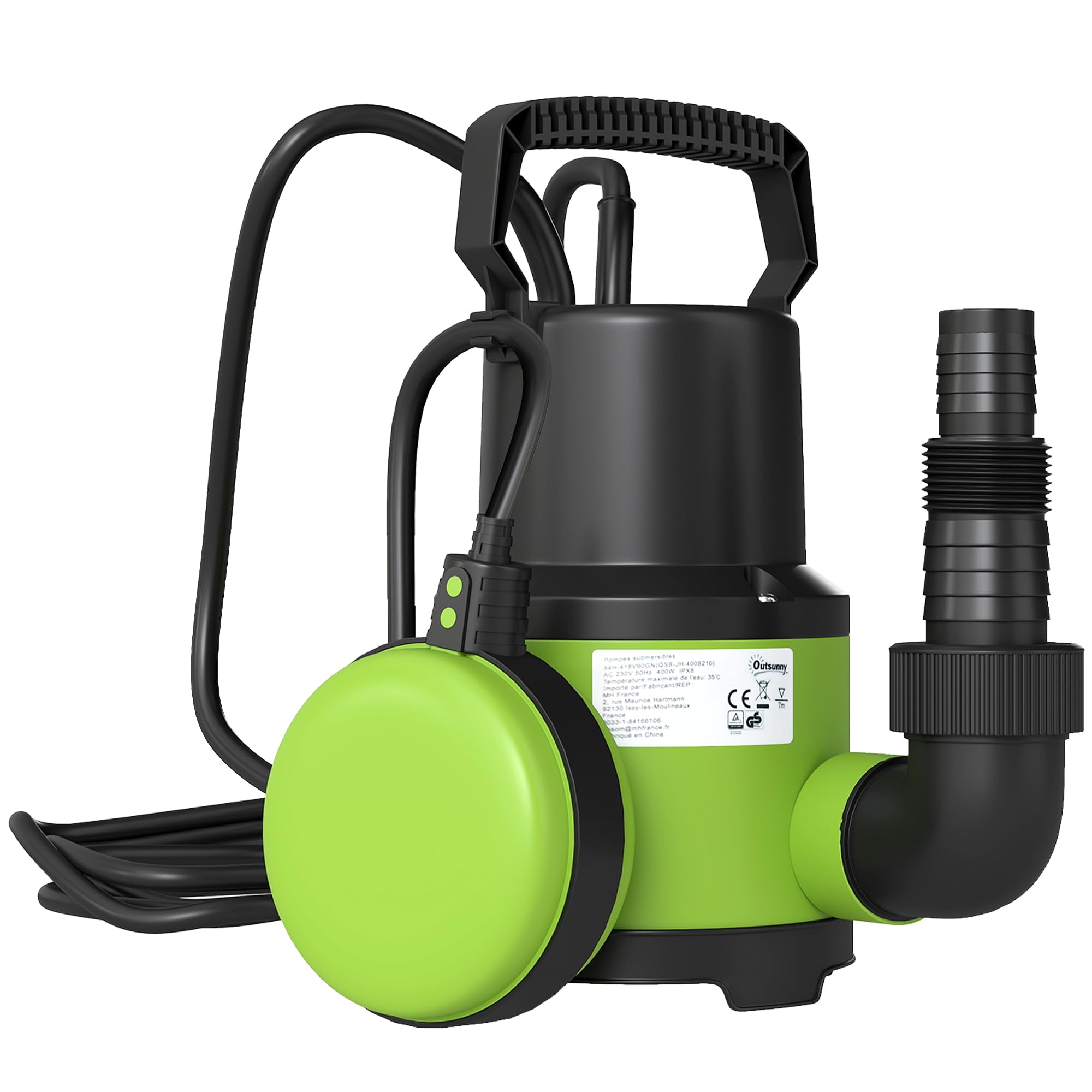 Outsunny 400W Water Pump With Float Switch9000L/h Electric Sump Pump from B&Q