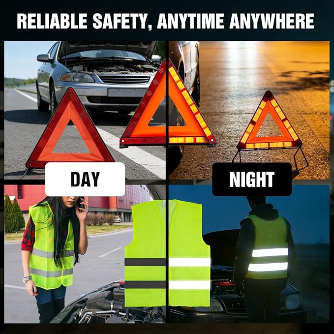Kit de Triángulos de Emergencia XOOL con Chalecos Reflectantes Guantes y Bolsa miniatura 7
