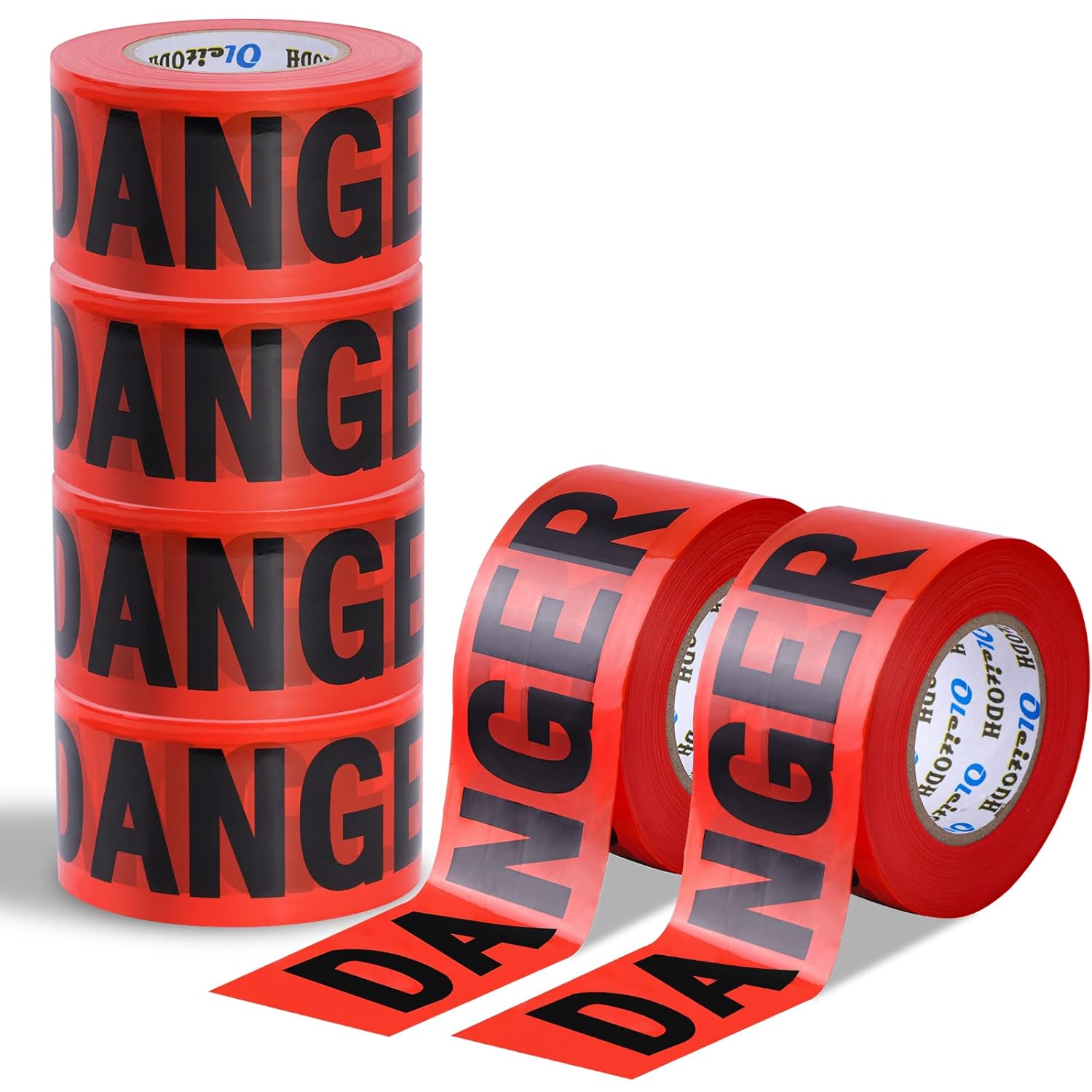 Oleitodh Red Danger Tape 6 Pack, 3 inch x 1000 feet Halloween