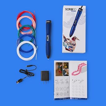 SCRIB3D Advanced 3D Printing Pen with 20 Feet of Filament, Stencil Book, and Project Guide