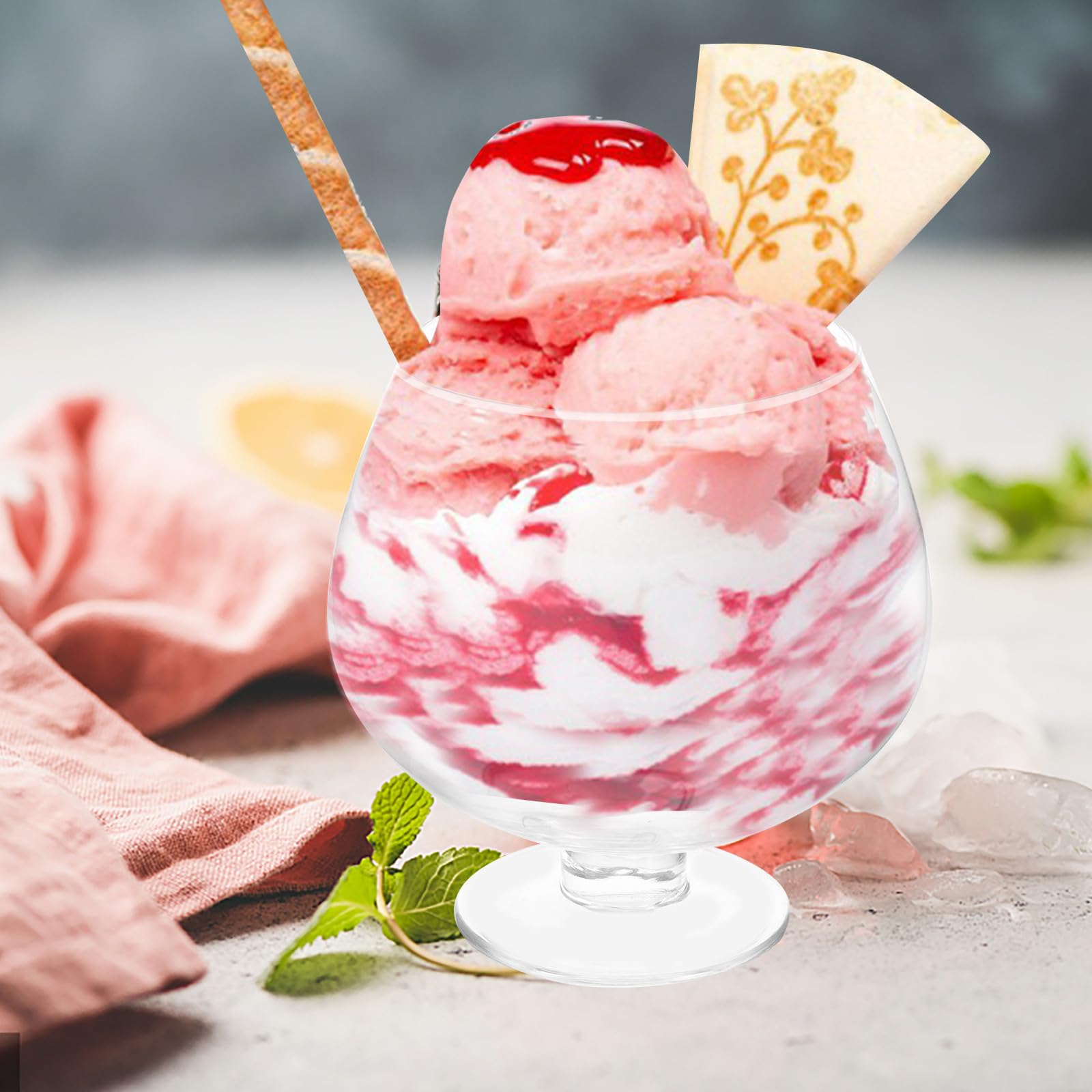 Ice Cream Goblet 1500ml in Vetro, Coppa da Dessert Grande | Festival Birra Decor, Multi-function Pudding Cup, Pastry Cup, Tazza di Vetro