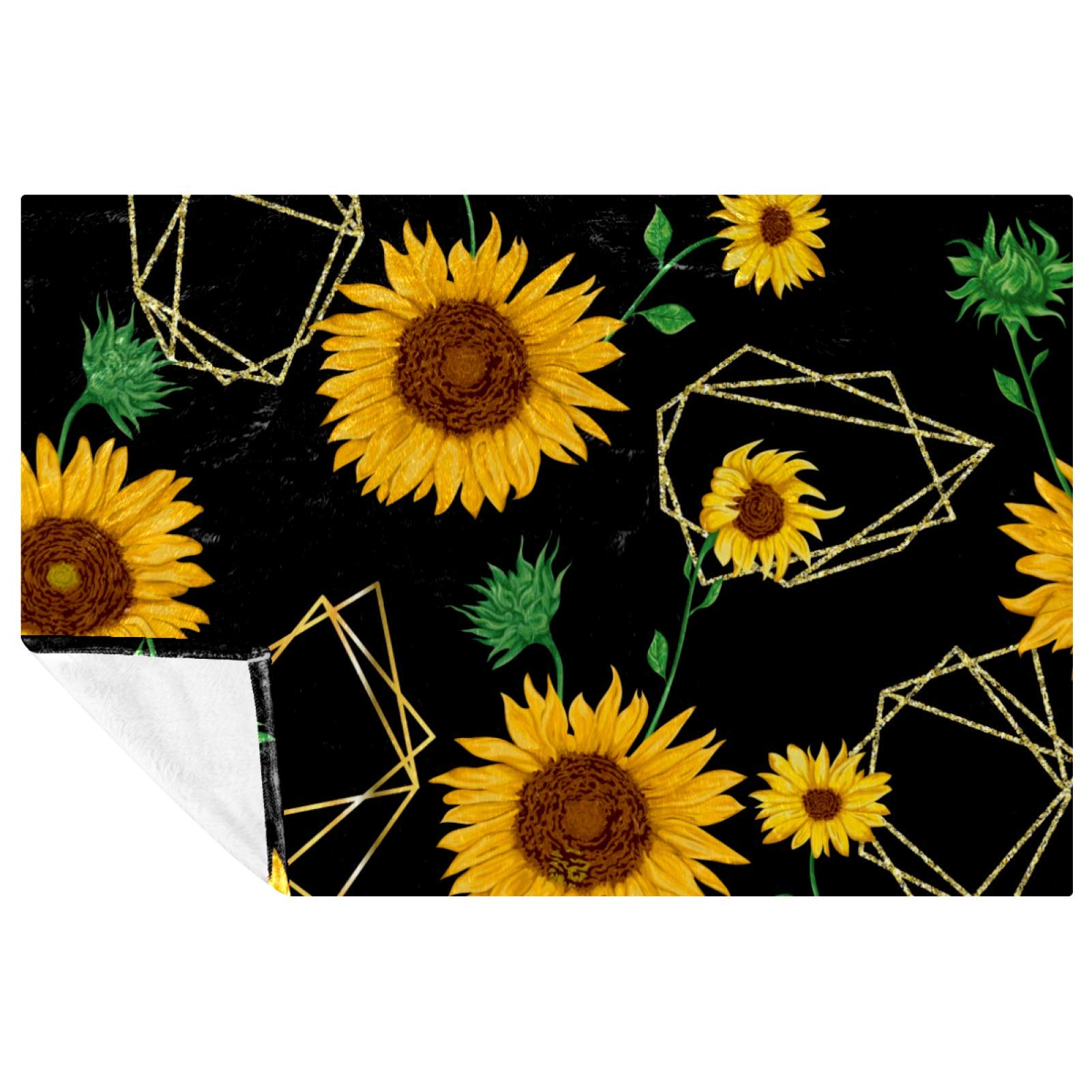 Couverture chaude contre le froid plaid tournesols pour lit et plage