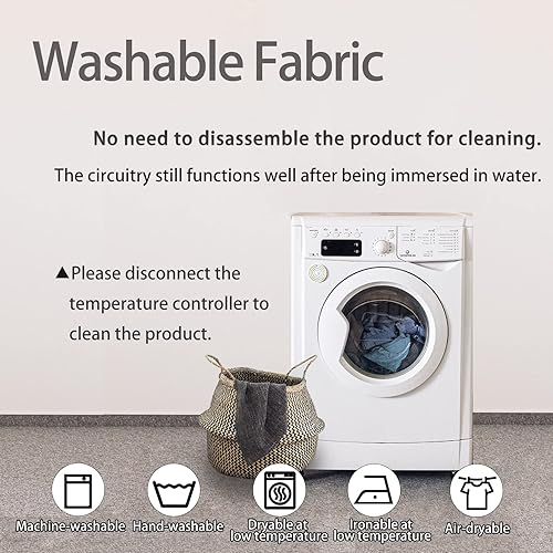 Miniatura 3 de Cojín de asiento con calefacción de tela plegable y lavable con control de temperatura y temporizador, calefacción de espalda completa, para uso en