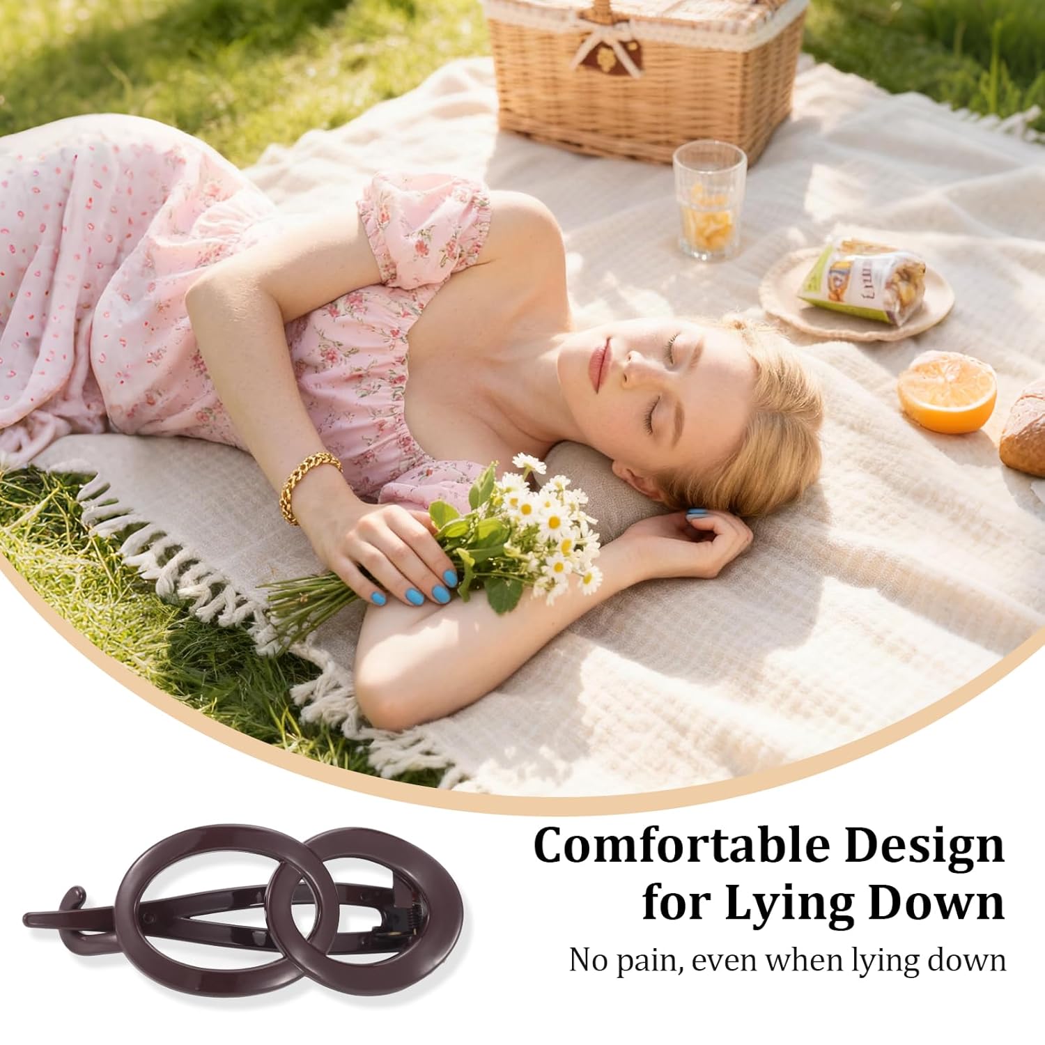 Large Twist Flat Hair Clips for Thick Hair, French Claw Clips for Women, Lay Flat Duckbill Hairclips, Non-Slip, Strong Hold - 4Pcs - Image 5