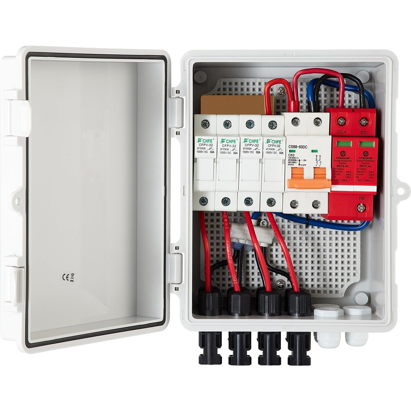 PV Combiner Box 4 ciąg 6 ciągów IP65 wodoodporna ochrona odgromowa przerywacz do systemu paneli słonecznych On/Off Grid(4 String)