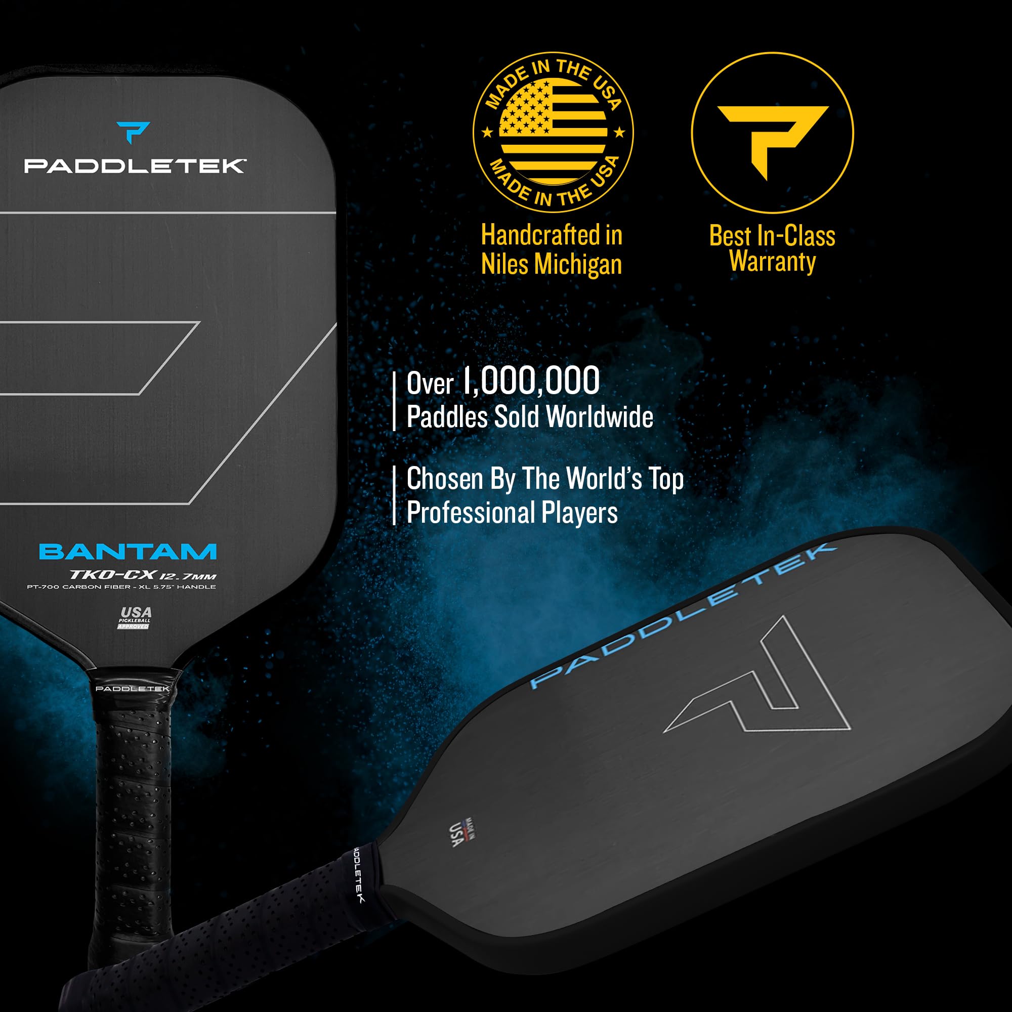 Amazon.co.jp: Paddletek Bantam TKO-CX 12.7mm ピックルボールパドル