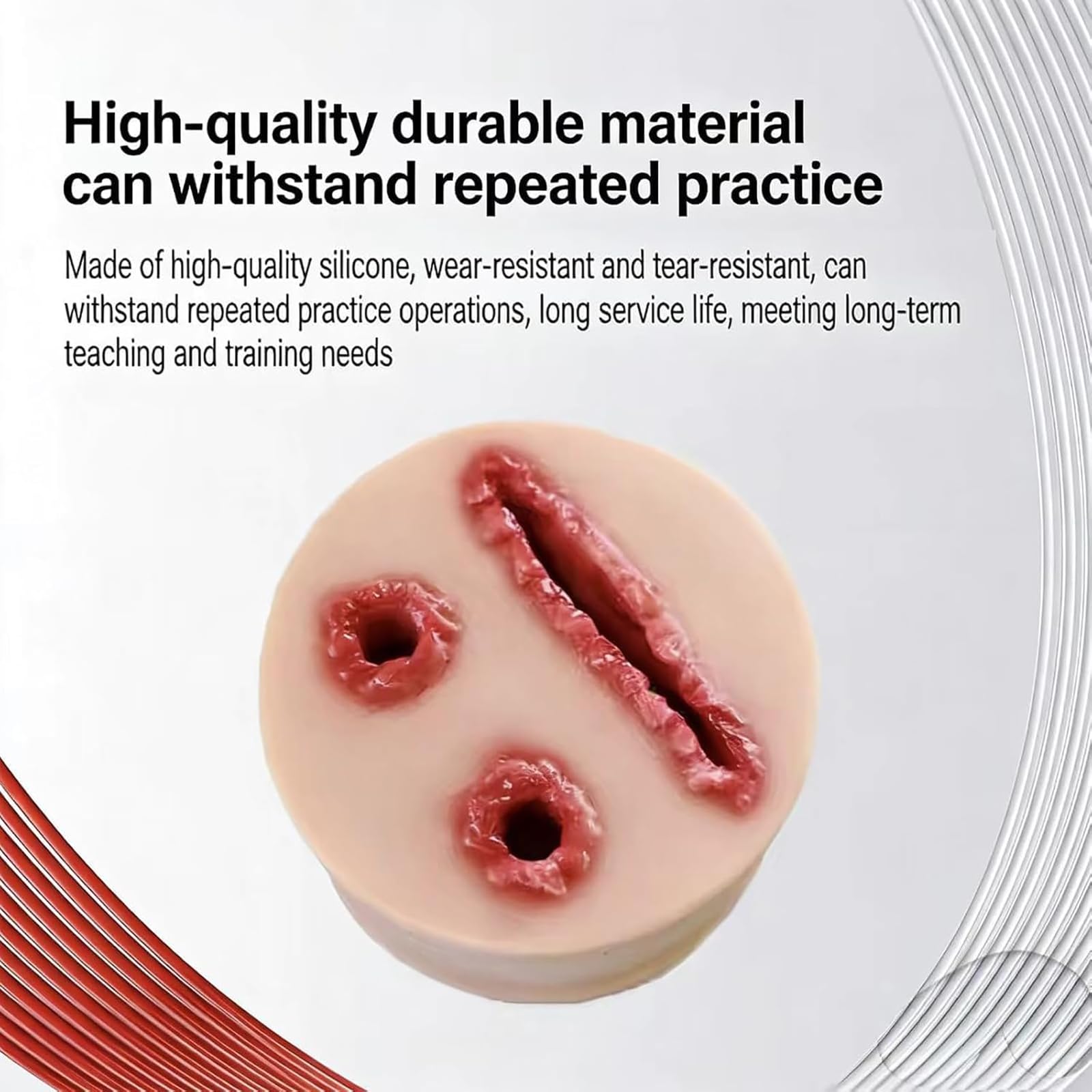 Entrenador De Control De Hemorragia Para Empacar Heridas, Simulador De Trauma De Laceración De Silicona Con Sistema De Sangrado De Modo Dual, Para Sutura