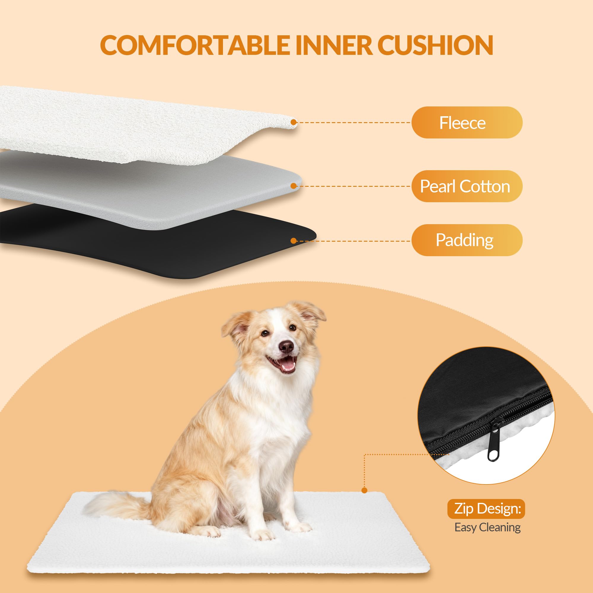Transportín para Perros a 3 Puertas, 76,2 x 53,4 x 53,4cm, Gris | Transportín Portátil y Transpirable para Mascotas, Ribetes Reflectantes y Bolsillo Tasca, Uso en Interiores y Exteriores
