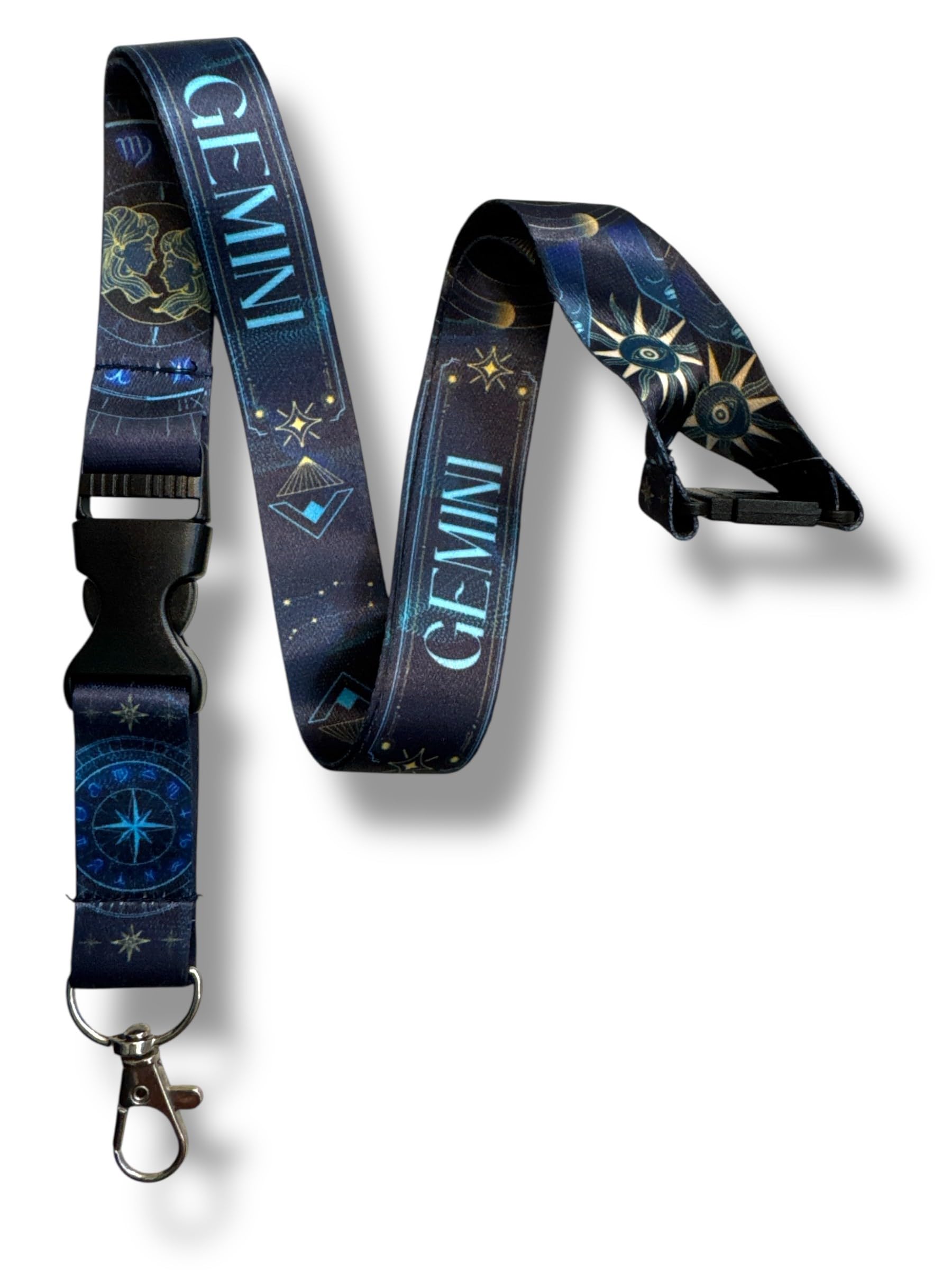 PAC Supplies Global Zodiac Sign Lanyard with Astrological Star Pattern (Gemini)