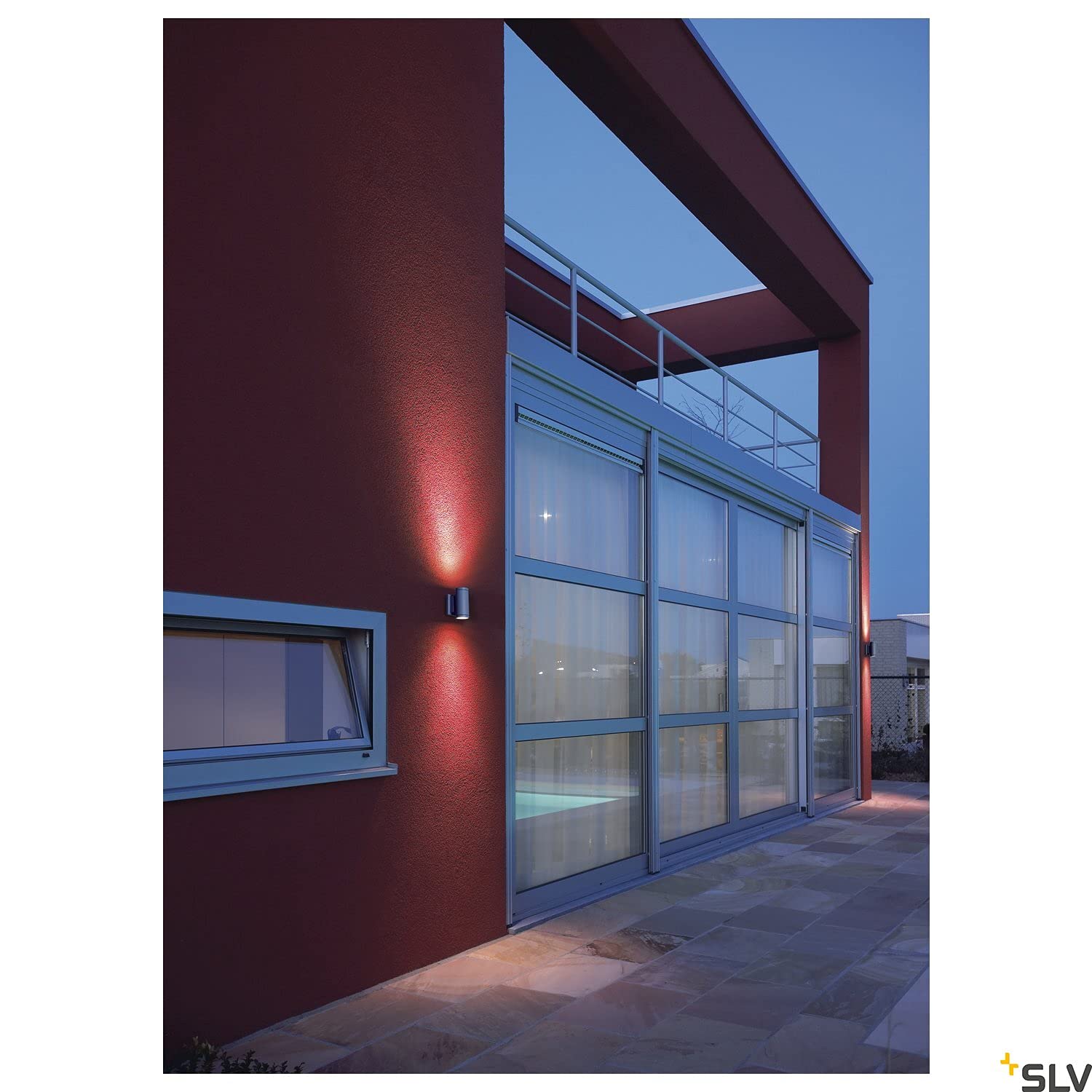 SLV Wandaufbauleuchte MYRA/Beleuchtung für Wände, Wege, Eingänge, LED Spot außen, Aufbau-Leuchte Outdoor, Gartenlampe / GU10 IP55 35W grau