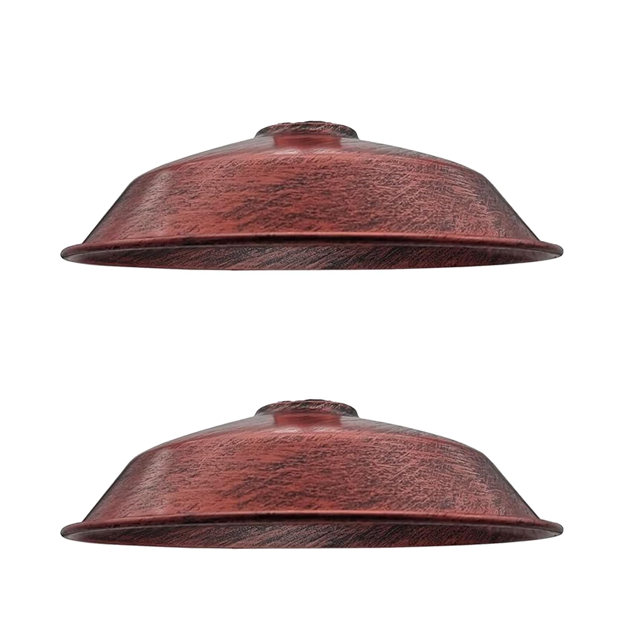 2Pack 26cm Rustic Red Curved Metal Industrial Ceiling Pendant Light Shade