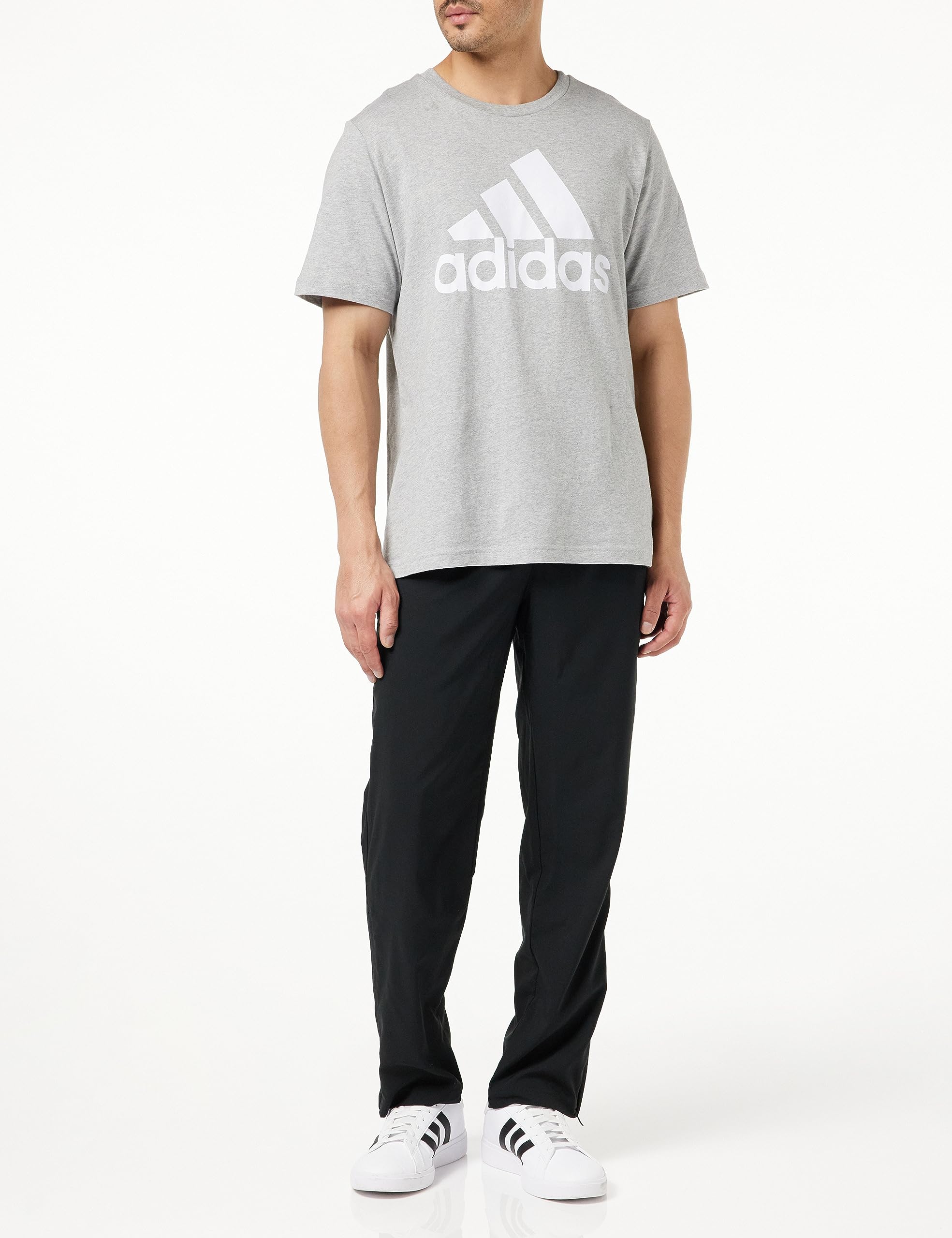 adidas Uomo AEROREADY Essentials Stanford Open Hem Embroidered Small Logo Pants, Black, M