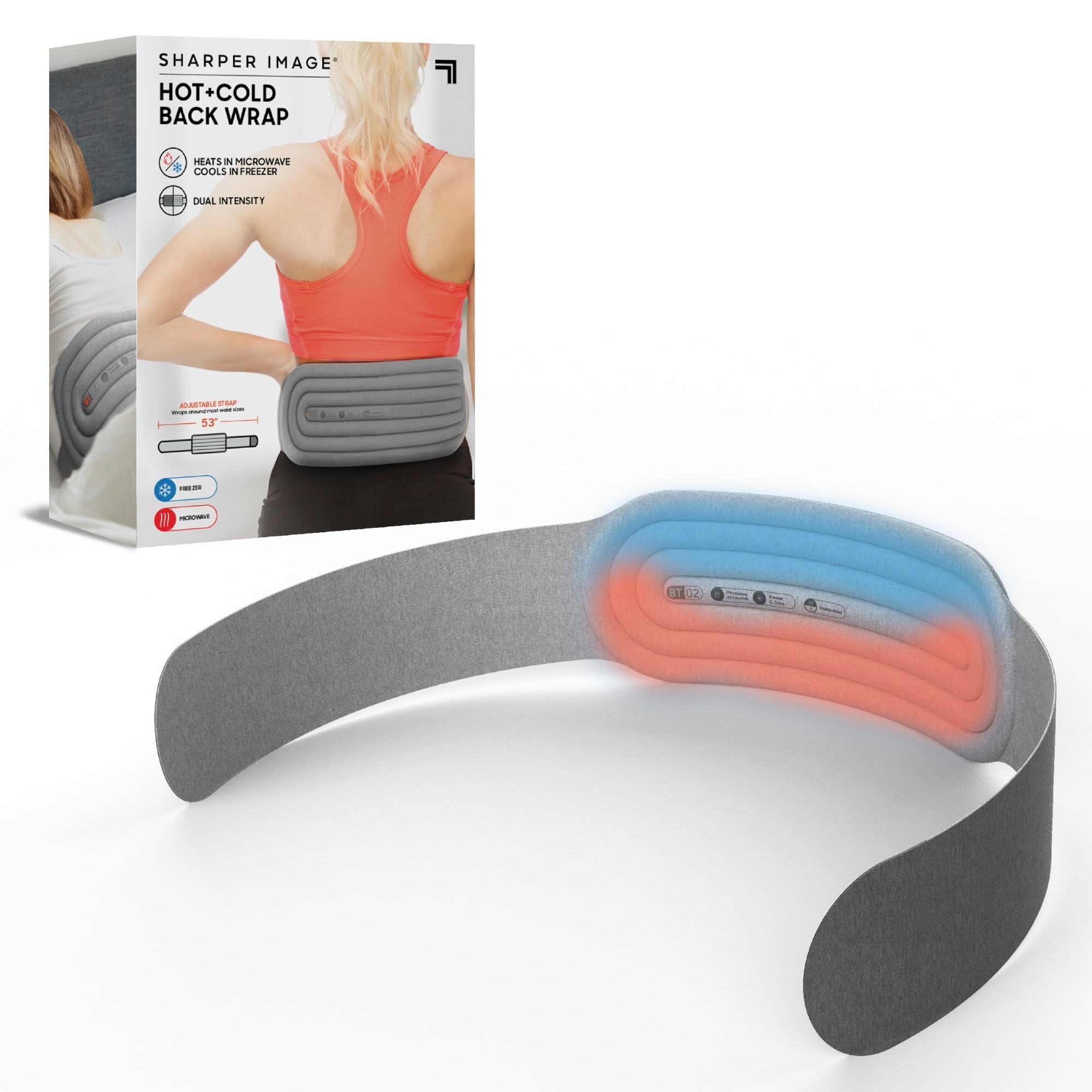 Sharper Image Hot & Cold Compression Back Wrap - Grey