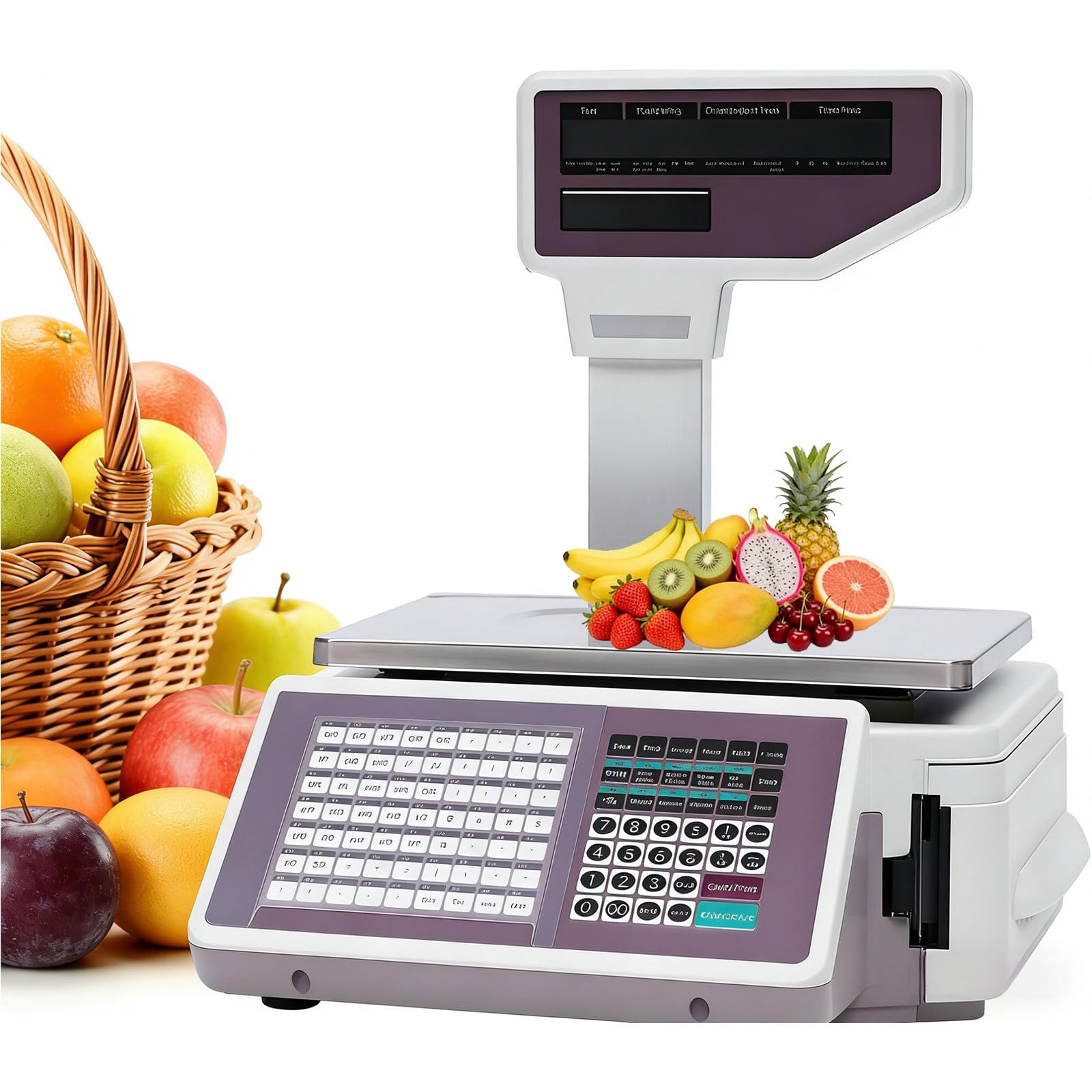 Échelle numérique d'étiquette de prix 30kg avec balance commerciale d'impression intégrée