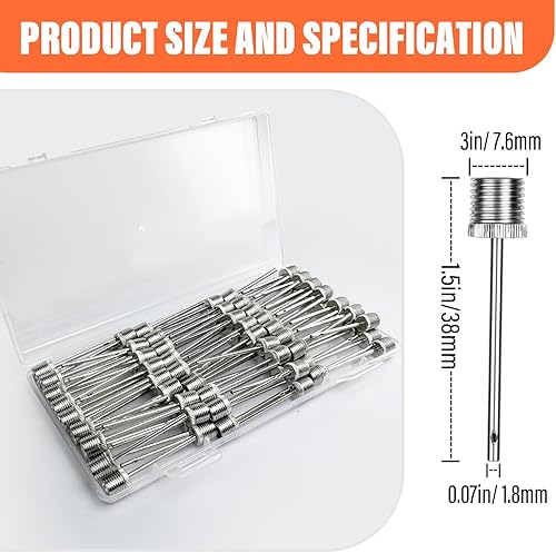 Miniatura 4 de Agujas de bomba de bolas (paquete de 100)  Agujas de inflado resistentes y pasadores de bola para baloncesto, balón de fútbol, fútbol, bomba de